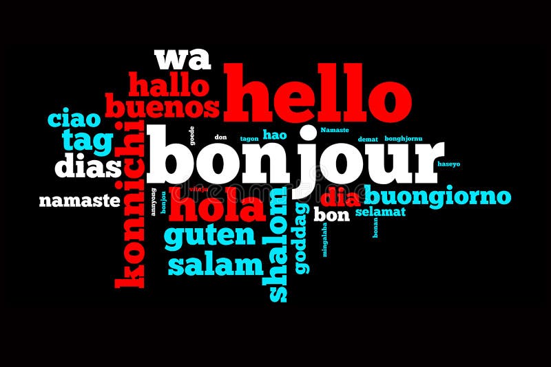 Word Hello translated in many languages