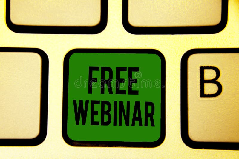 Word het schrijven tekst Vrije Webinar Bedrijfsconcept voor het Seminarie van de Lezingsworkshop dat over de groene sleutel van h royalty-vrije stock foto Word het schrijven tekst Vrije Webinar Bedrijfsconcept voor het Seminarie van de Lezingsworkshop dat over de groene sleutel van h royalty-vrije stock foto