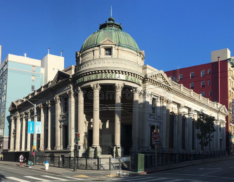 The Hibernia Bank; Number 1 Jones Street complex. stock photo The Hibernia Bank; Number 1 Jones Street complex. stock photo