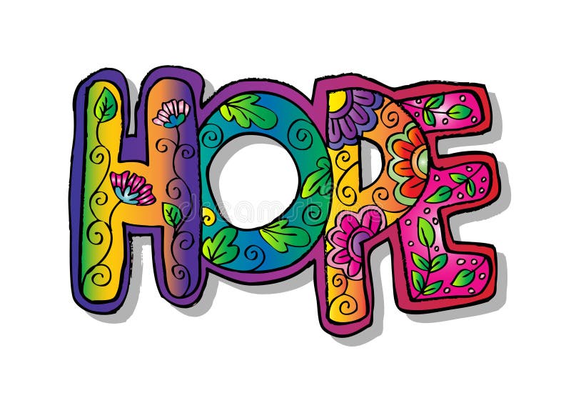 Word hope zentangle stylized stock illustration Word hope zentangle stylized stock illustration