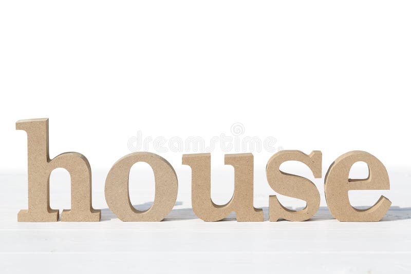 Word House Made with Wooden Block Stock Photo Image of message, block