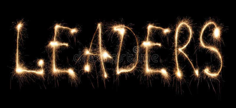 Word leaders written sparkler