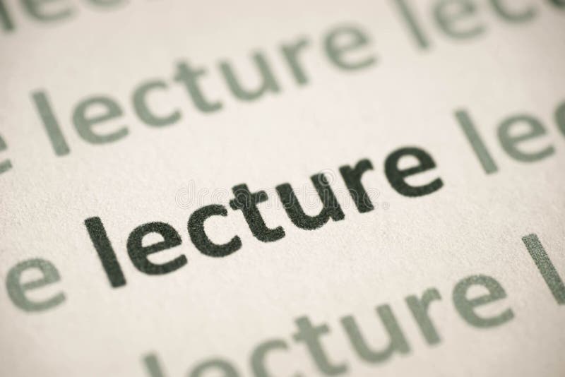 Word lecture printed on paper macro stock photos