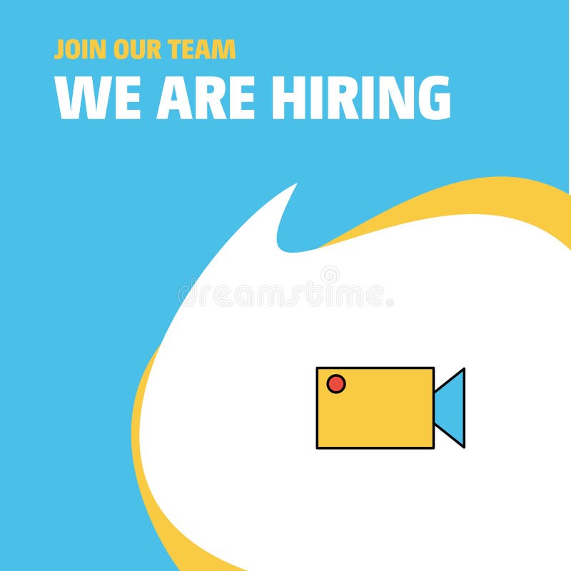 Word lid van Ons Team Busienssbedrijf Camcoder huren wij het Ontwerp van Affichecallout Het kan voor prestaties van het ontwerpwe vector illustratie Word lid van Ons Team Busienssbedrijf Camcoder huren wij het Ontwerp van Affichecallout Het kan voor prestaties van het ontwerpwe vector illustratie