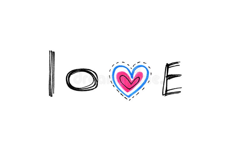 Word ``Love`` with abstract heart vector illustration Word ``Love`` with abstract heart vector illustration