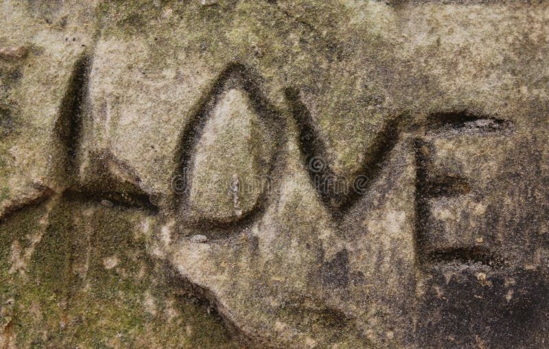 Love Carved in Stone stock photo. Image of symbolic, scratch - 18715848