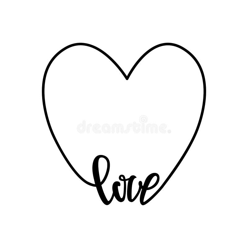 Word Love in the Form of a Heart. Love is Beautifully Written Stock Vector  - Illustration of celebration, line: 247613760