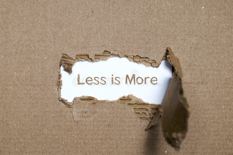 The Word less is More Appearing Behind Torn Paper. Stock Image - Image ...