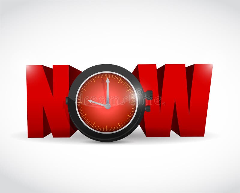 Word Now and Watch Illustration Design Stock Illustration Word Now and Watch Illustration Design Stock Illustration