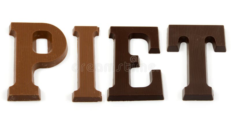 The word Piet in chocolate letter