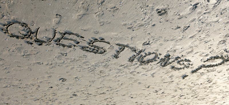 Download Word QUESTIONS With Question Mark Written On The Sand Can Be Use Stock Image - Image of foreshore, writing: 101808091