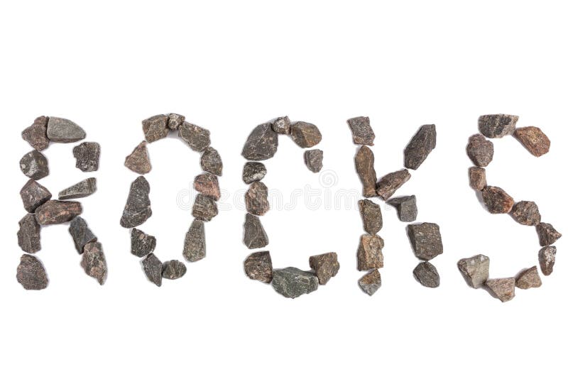 Word Rocks made with small rocks