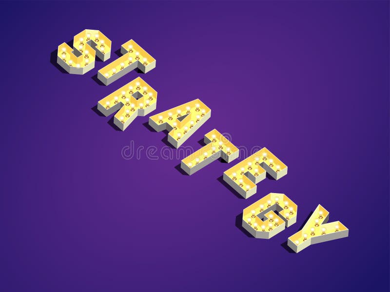 The word STRATEGY in retro style stock illustration