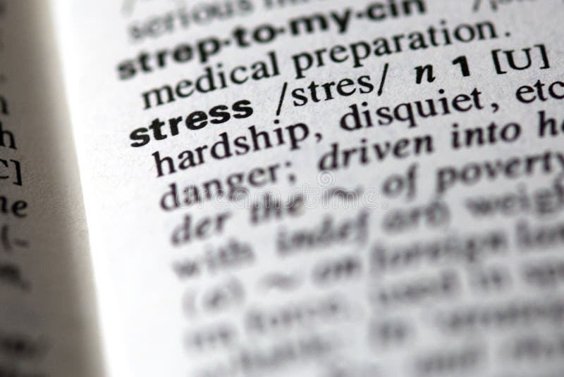 The word stress in a dictionary stock photos The word stress in a dictionary stock photos