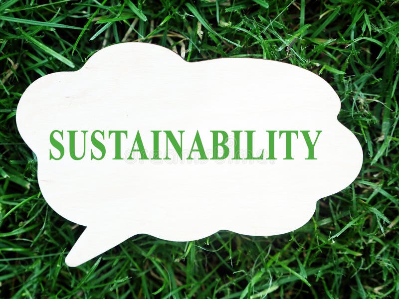 The Word Sustainability on a Small Board Lying on the Green Grass