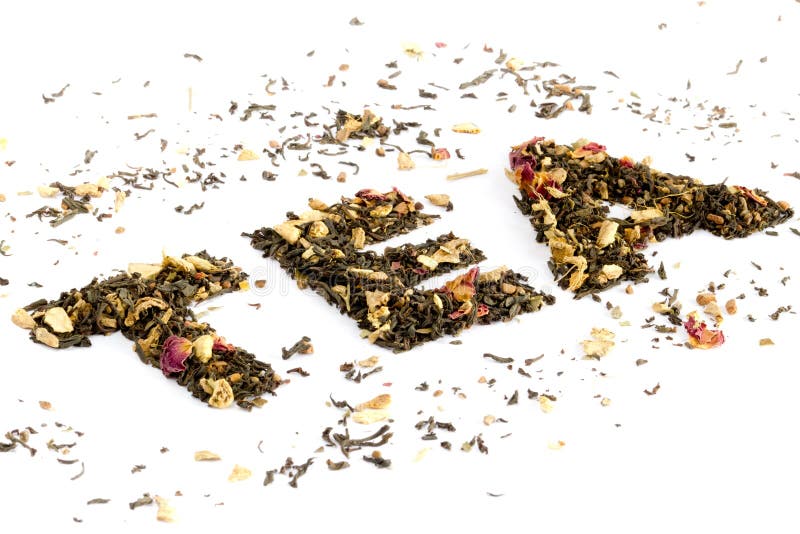 The Word Tea Spelled with Tea Stock Photo Image of rose, flower 36889298