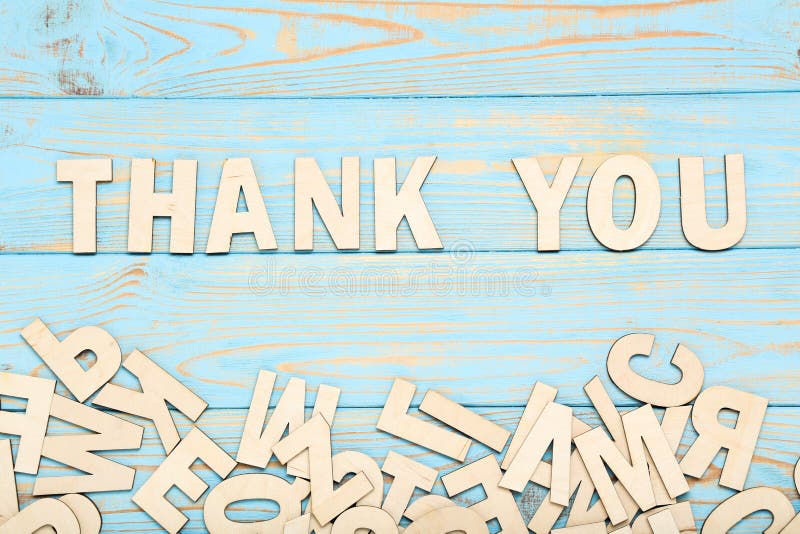 Word Thank You by wooden letters stock photos Word Thank You by wooden letters stock photos