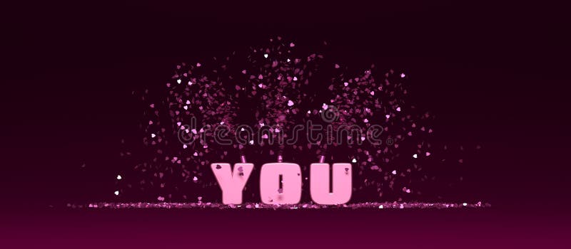 Word U met de paarse achtergrond van de confetti vector illustratie