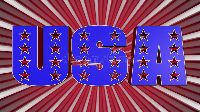 The Word USA In The American Flag Colors vector illustration The Word USA In The American Flag Colors vector illustration