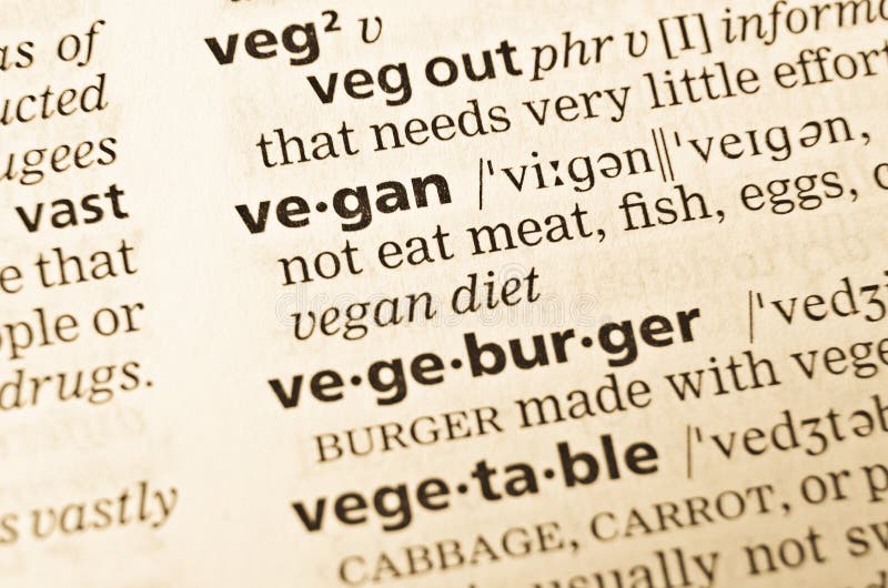 The word vegan in the old.