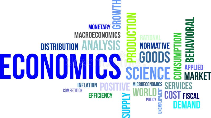 Woordwolk - economie vector illustratie