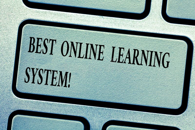 Word writing text Best Online Learning System. Business concept for Top high quality elearning techniques Keyboard key royalty free stock photo Word writing text Best Online Learning System. Business concept for Top high quality elearning techniques Keyboard key royalty free stock photo