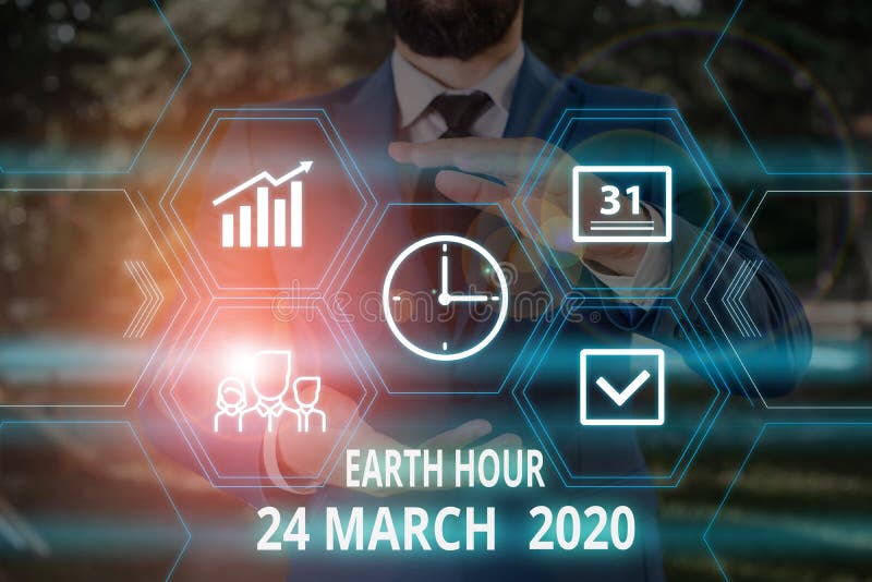 Word Writing Text Earth Hour 24 March 2020 Business Concept For