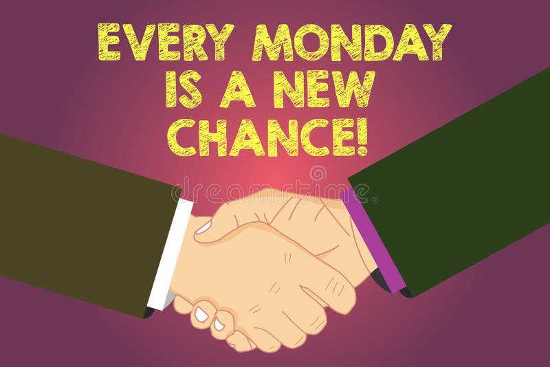 Word writing text Every Monday Is A New Chance. Business concept for Start your week with positivism Motivation Hu stock illustration Word writing text Every Monday Is A New Chance. Business concept for Start your week with positivism Motivation Hu stock illustration