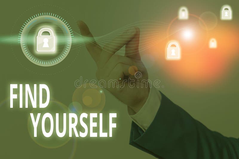 Word writing text Find Yourself. Business concept for To become selfsufficient and do things for yourself stock images