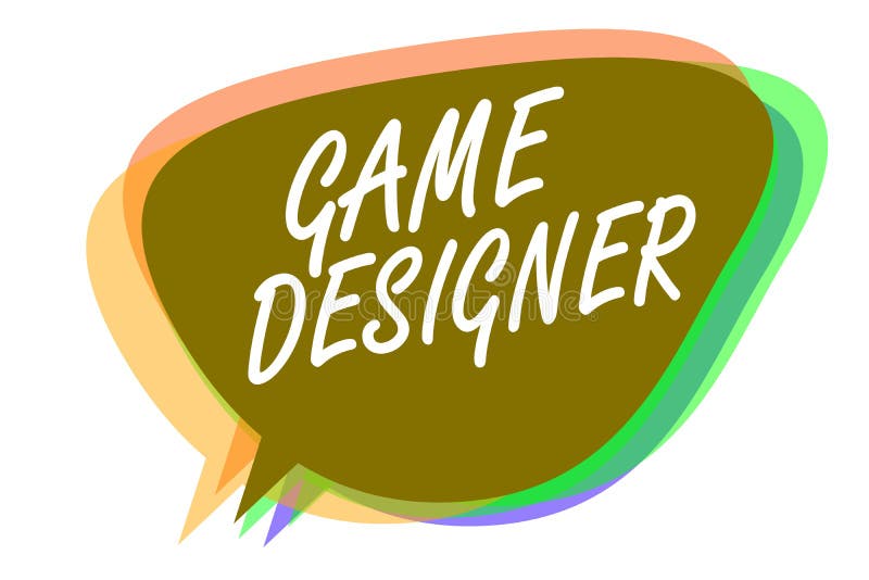 Word writing text Game Designer. Business concept for Campaigner Pixel Scripting Programmers Consoles 3D Graphics Speech bubble idea message reminder shadows important intention saying
