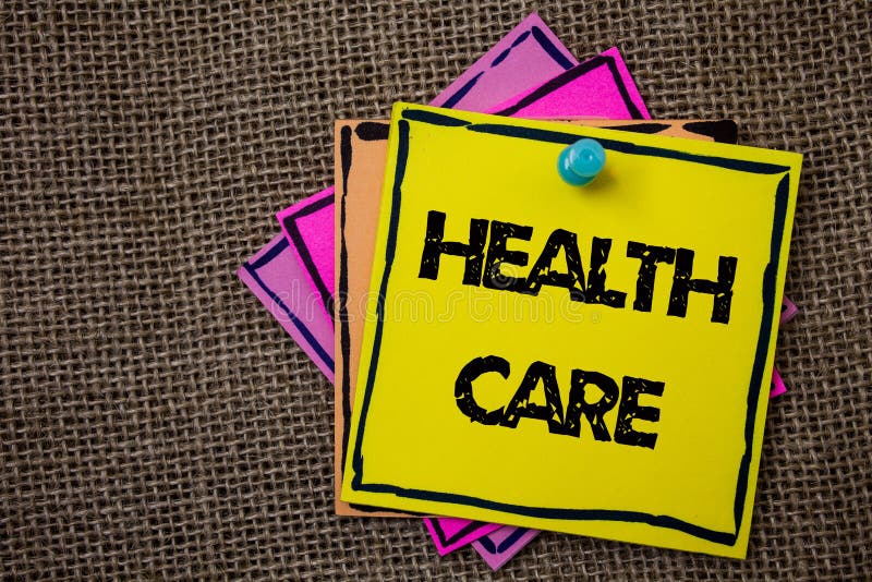 Word writing text Health Care. Business concept for Medical Maintenance Improvement of Physical Mental conditions Papers Ideas mes royalty free illustration Word writing text Health Care. Business concept for Medical Maintenance Improvement of Physical Mental conditions Papers Ideas mes royalty free illustration