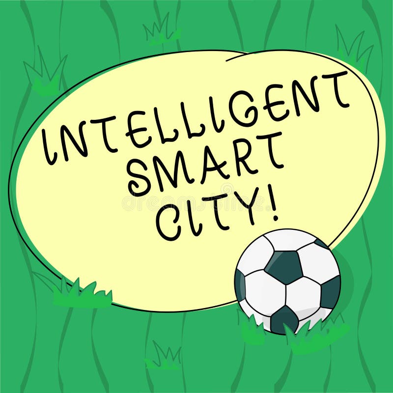 Word writing text Intelligent Smart City. Business concept for The city that has a smarter energy infrastructure Soccer royalty free illustration Word writing text Intelligent Smart City. Business concept for The city that has a smarter energy infrastructure Soccer royalty free illustration