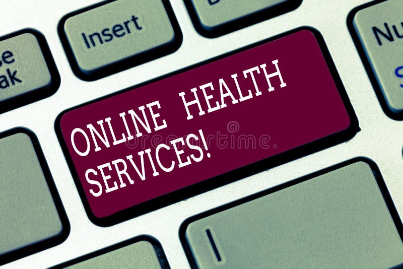 Word writing text online health services business concept for