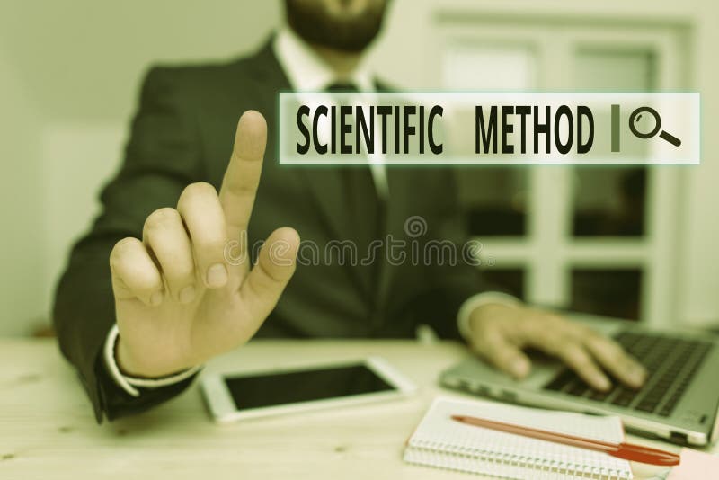 Word writing text Scientific Method. Business photo showcasing method of procedure that has characterized natural science Male human wear formal clothes present presentation use hi tech smartphone. Word writing text Scientific Method. Business photo showcasing method of procedure that has characterized natural science Male human wear formal clothes present presentation use hi tech smartphone