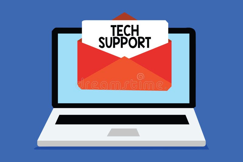 Word writing text Tech Support. Business concept for Assisting individuals who are having technical problems Computer receiving em