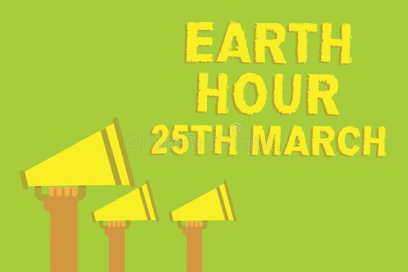 Word écriture texte la terre heure 25 mars Le concept d'affaires pour l'engagement de symbole à la planète a organisé le lo sain illustration libre de droits Word écriture texte la terre heure 25 mars Le concept d'affaires pour l'engagement de symbole à la planète a organisé le lo sain illustration libre de droits