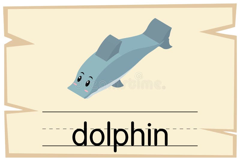 Wordcard szablon dla słowo delfinu ilustracja wektor Wordcard szablon dla słowo delfinu ilustracja wektor