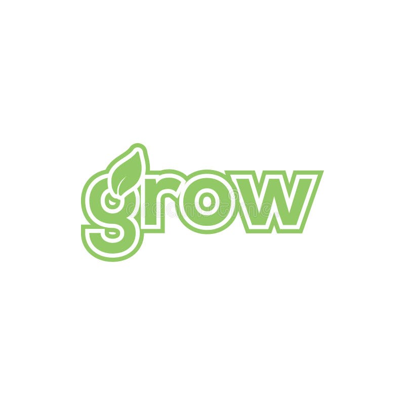 Wordmark Grow Logo Design Eco Symbol Stock Vector - Illustration of ...