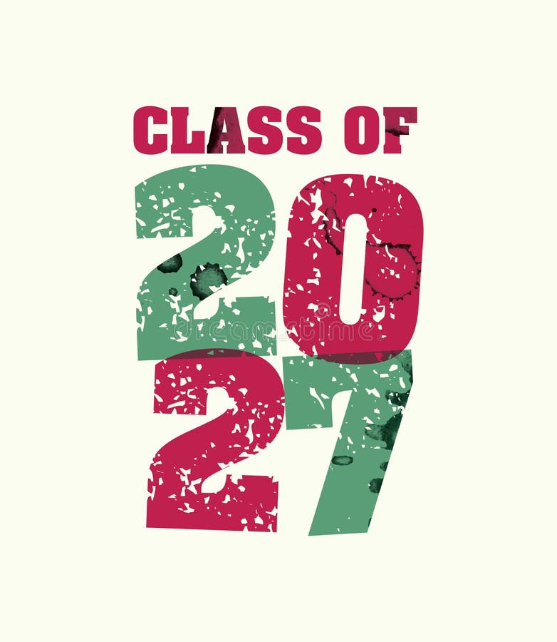 Class of 2027 Concept Stamped Word Art Illustration Stock Illustration