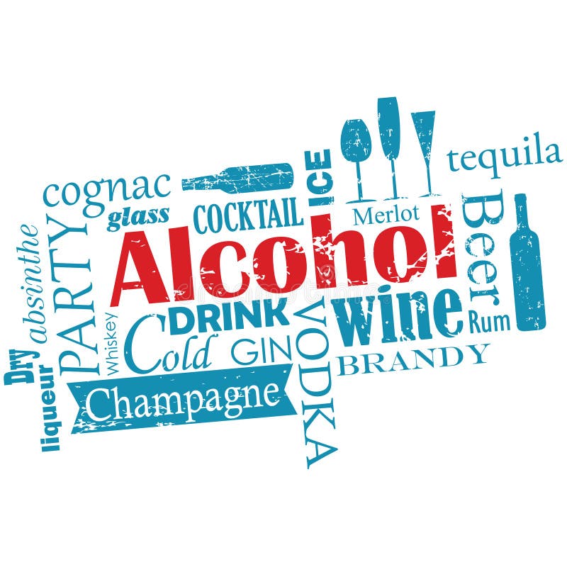 Words cloud alcohol stock vector. Illustration of addiction 35384558