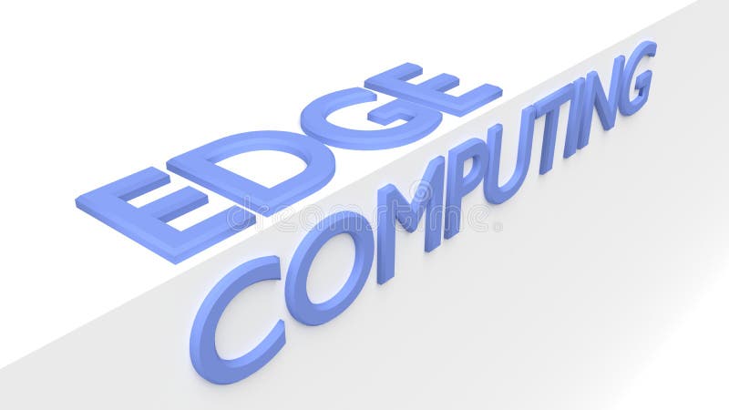 The words edge computing on a white edge technology royalty free illustration