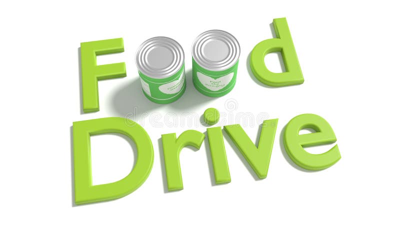 The words food drive on white where the o of food are replaced b stock illustration The words food drive on white where the o of food are replaced b stock illustration