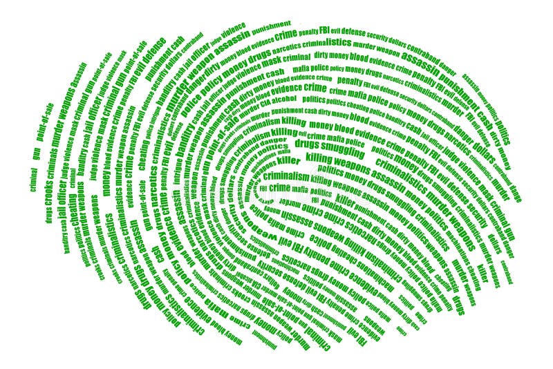Words in the Form of a Fingerprint Stock Illustration Illustration of