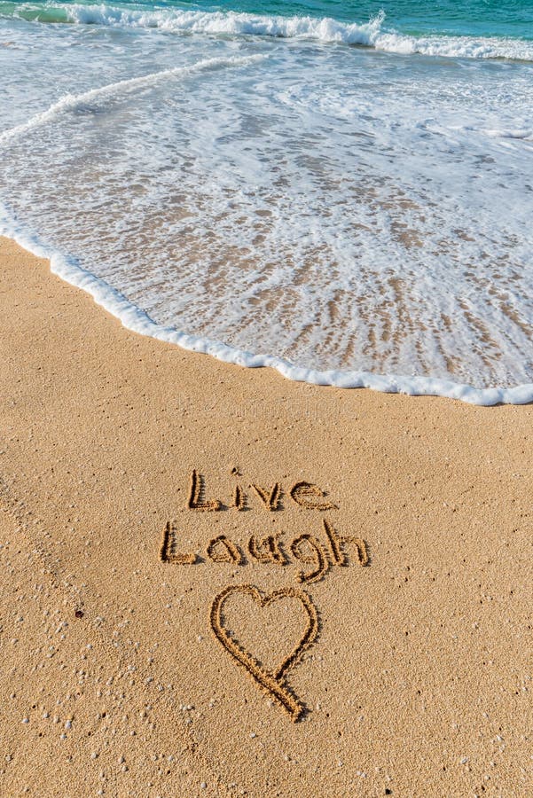 Live, Laugh, Love Message On The Beach Stock Photo Image of beach