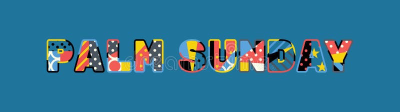 Palm Sunday Concept Word Art Illustration vector illustration