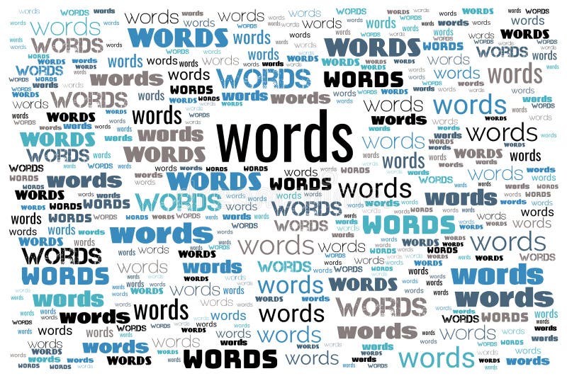 Words Text Abstract Educational White Background Stock Illustration