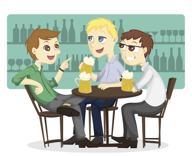 The after work beer time stock illustration
