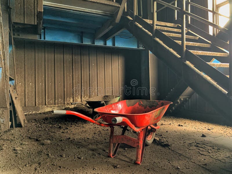 2 Wheelbarrows Near the Stairs Stock Image Image of home, unused