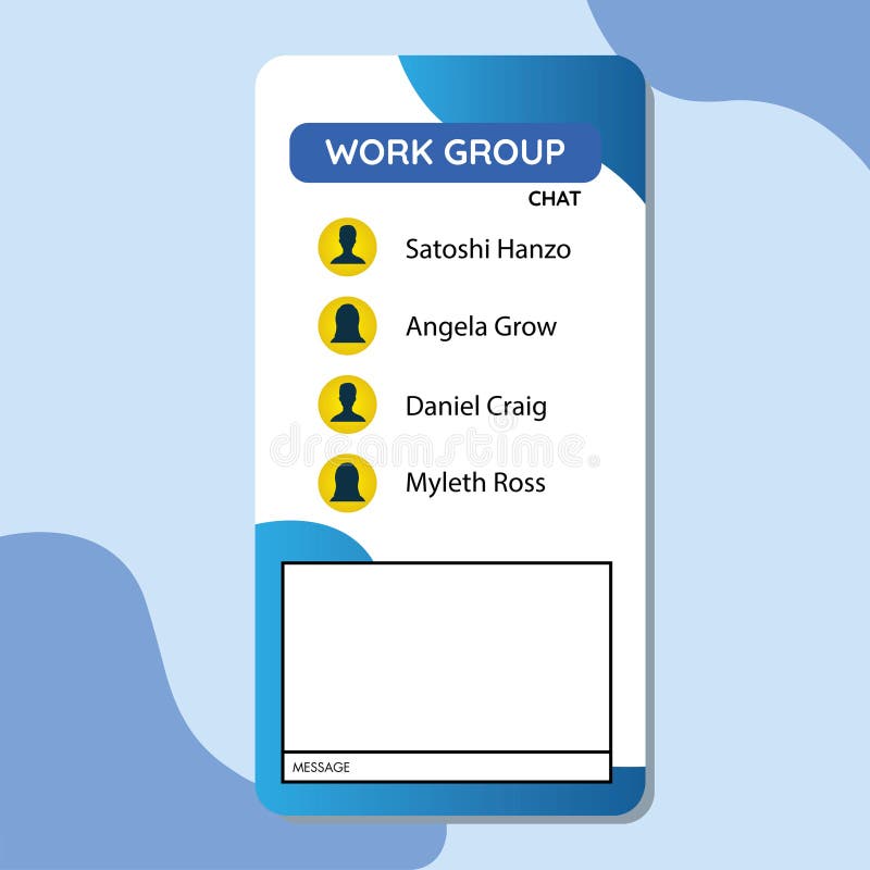 Work chat contact list. Vector vector illustration