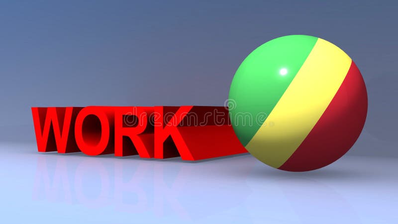 Work with congo flag on blue royalty free illustration